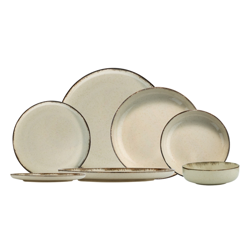 Conjunto de jantar 24 peças bege/porcelana