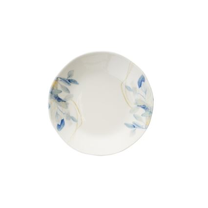 Conjunto de jantar 24 peças branco/azul em porcelana