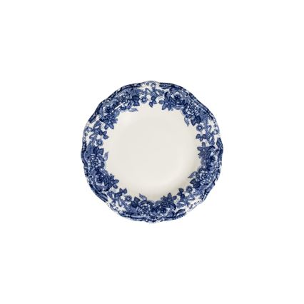 Conjunto de jantar 24 peças, branco/azul, em porcelana