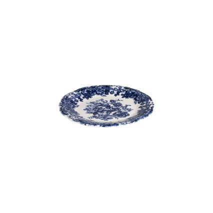 Conjunto de jantar 24 peças, branco/azul, em porcelana