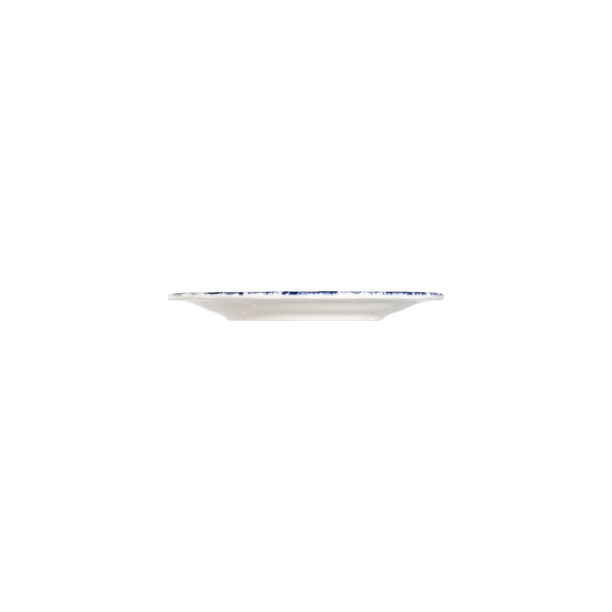 Conjunto de jantar 24 peças, branco/azul, em porcelana