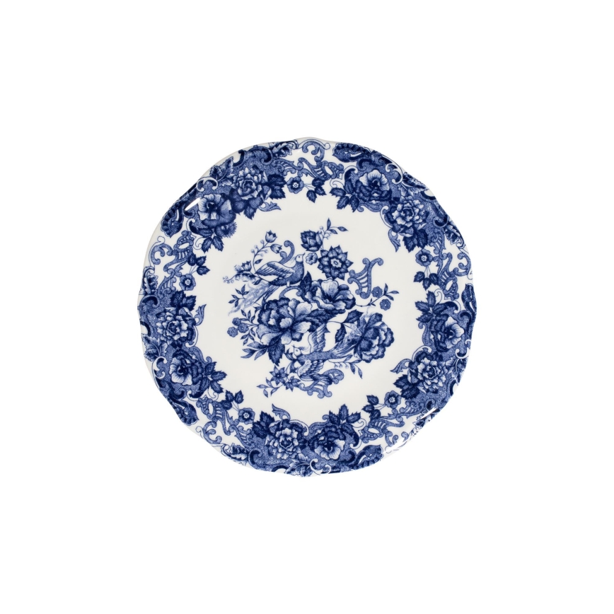 Conjunto de jantar 24 peças, branco/azul, em porcelana