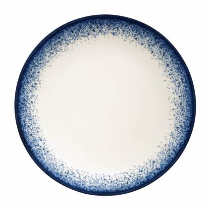 Conjunto de jantar 24 peças branco/azul/porcelana