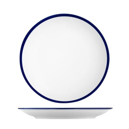 Conjunto de jantar 24 peças branco/azul/porcelana
