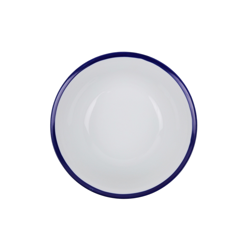 Conjunto de jantar 24 peças branco/azul/porcelana