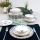 Conjunto de jantar 24 peças branco/azul/porcelana