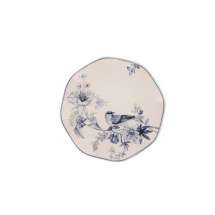 Conjunto de jantar 24 peças branco/azul/porcelana