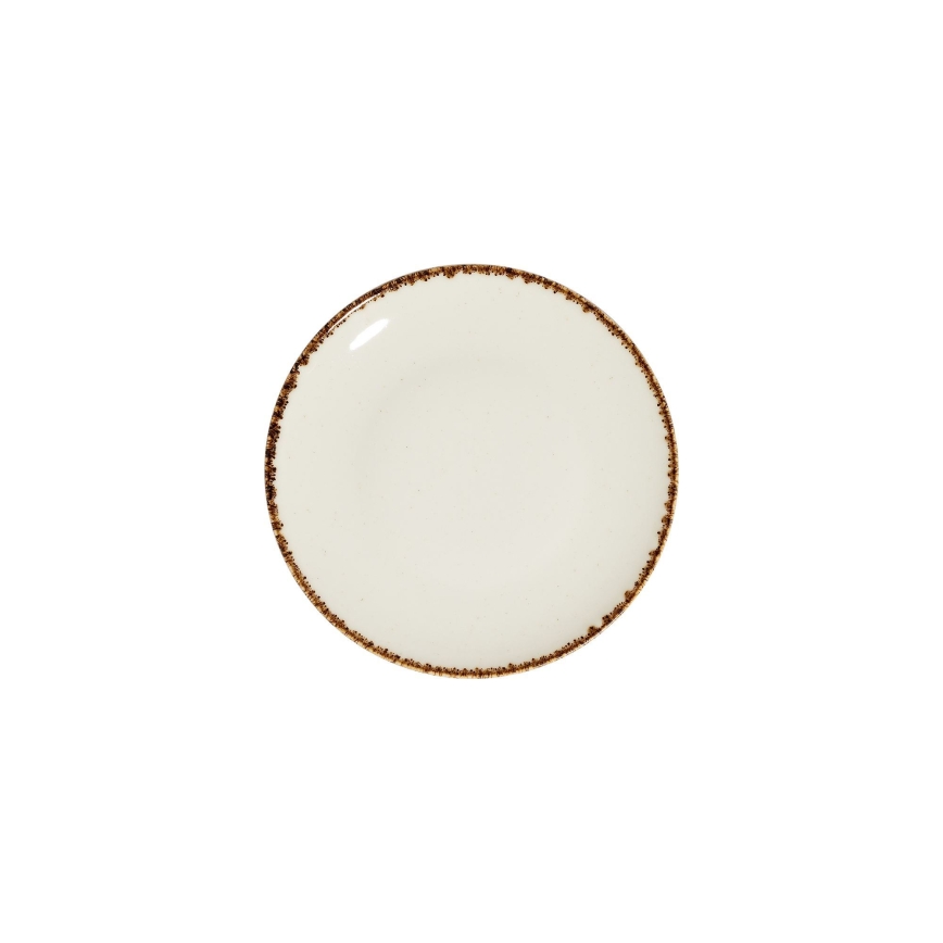 Conjunto de jantar 24 peças branco/bege/porcelana