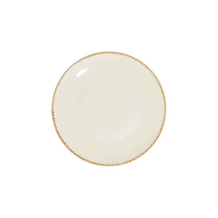 Conjunto de jantar 24 peças branco/bege/porcelana