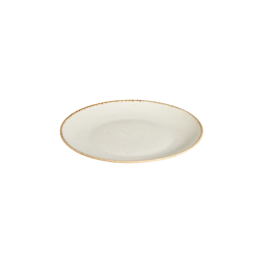 Conjunto de jantar 24 peças branco/bege/porcelana