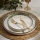 Conjunto de jantar 24 peças branco/castanho/porcelana