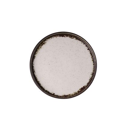 Conjunto de jantar 24 peças branco/castanho/porcelana