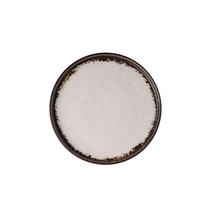 Conjunto de jantar 24 peças branco/castanho/porcelana