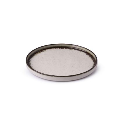 Conjunto de jantar 24 peças branco/castanho/porcelana