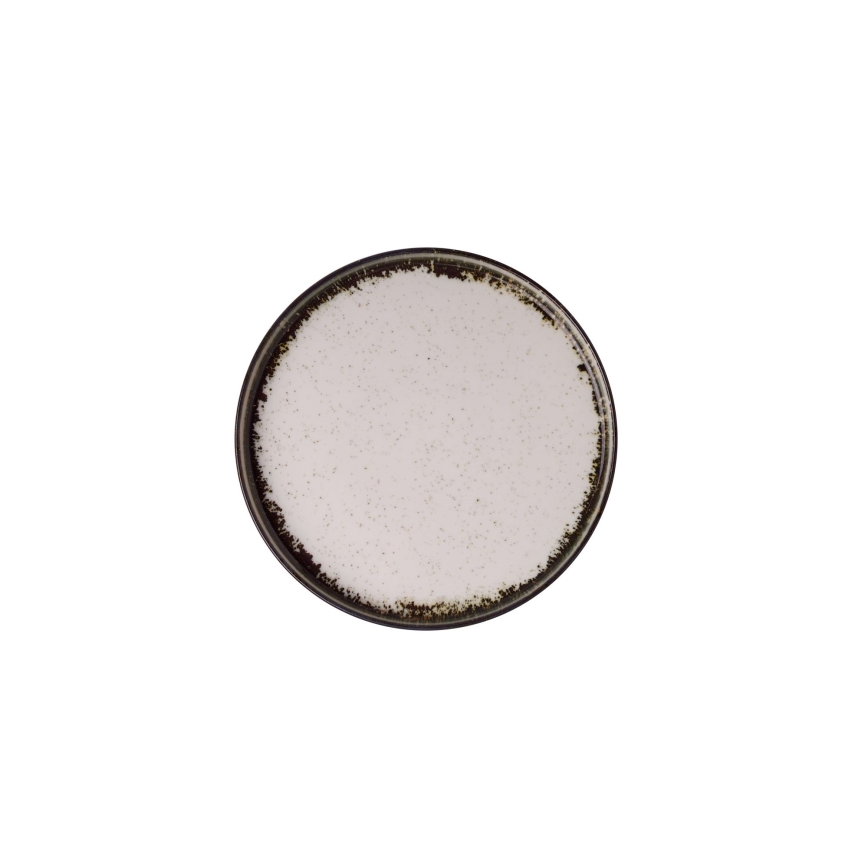 Conjunto de jantar 24 peças branco/castanho/porcelana