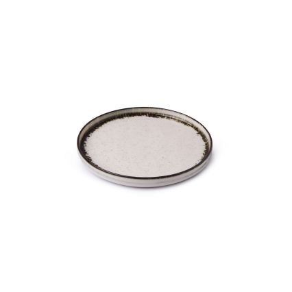Conjunto de jantar 24 peças branco/castanho/porcelana
