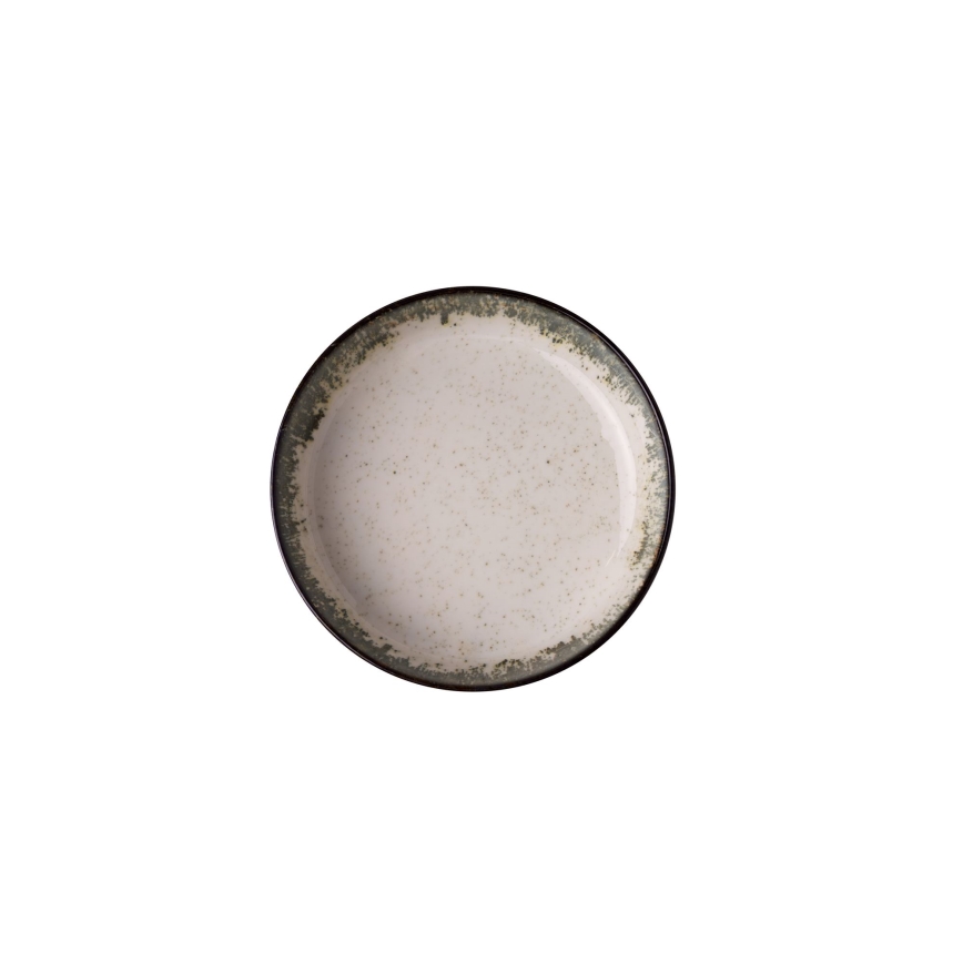 Conjunto de jantar 24 peças branco/castanho/porcelana