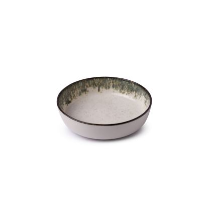 Conjunto de jantar 24 peças branco/castanho/porcelana