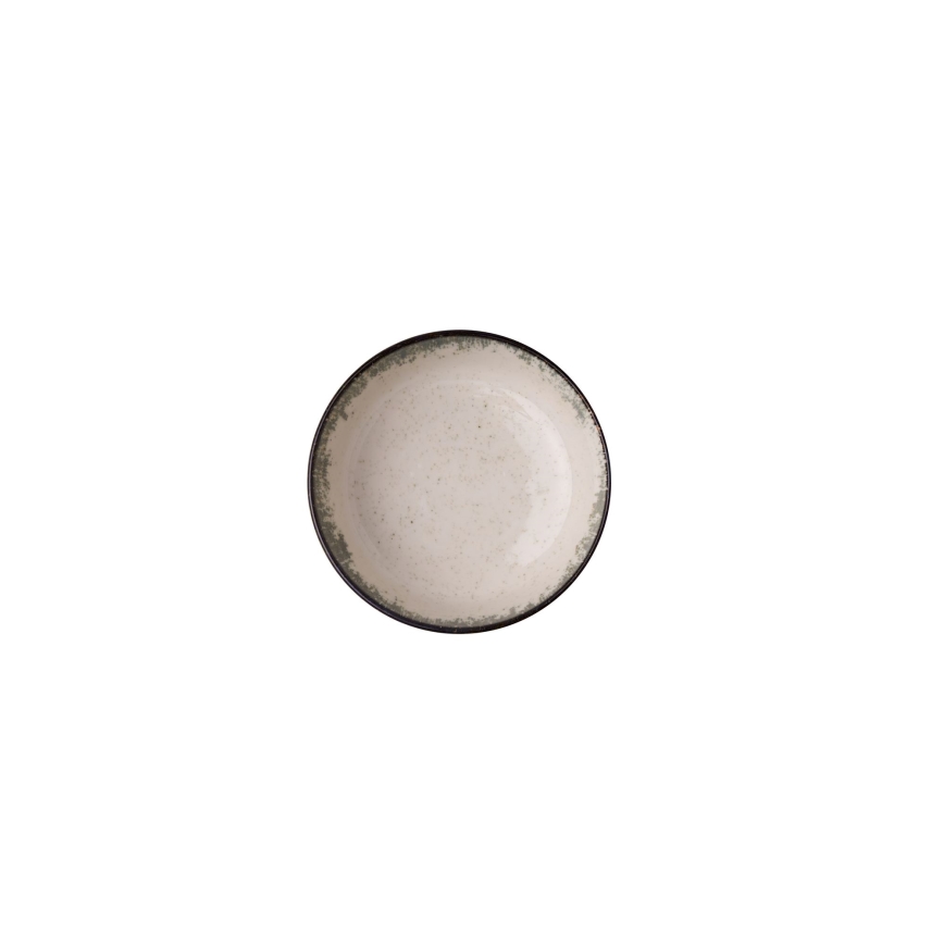 Conjunto de jantar 24 peças branco/castanho/porcelana