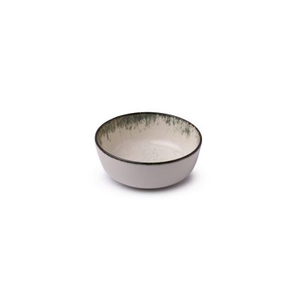 Conjunto de jantar 24 peças branco/castanho/porcelana