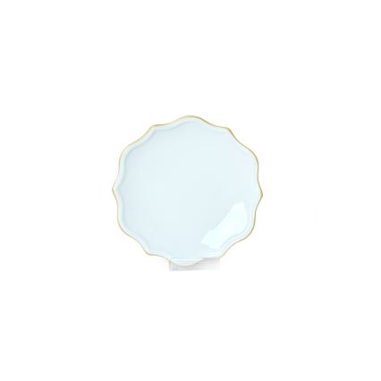 Conjunto de jantar 24 peças branco/dourado/grés