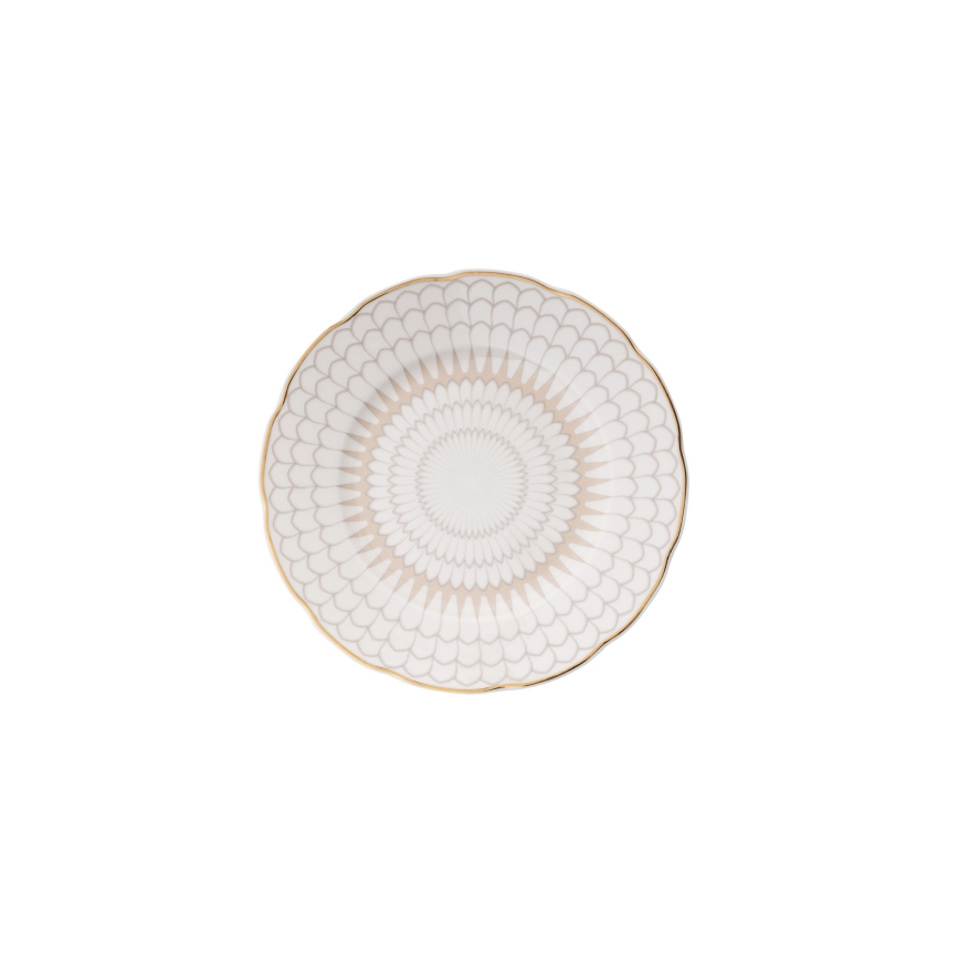 Conjunto de jantar 24 peças branco/dourado/porcelana