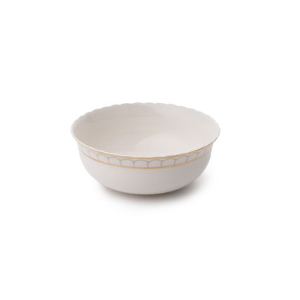 Conjunto de jantar 24 peças branco/dourado/porcelana