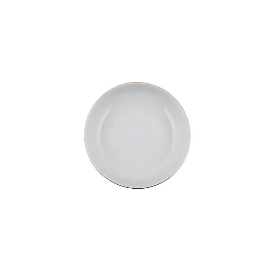 Conjunto de jantar 24 peças branco/dourado/porcelana