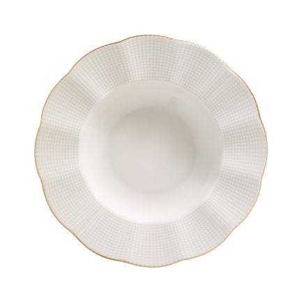 Conjunto de jantar 24 peças branco/dourado/porcelana