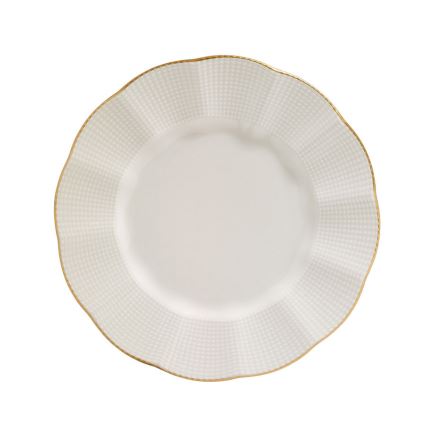 Conjunto de jantar 24 peças branco/dourado/porcelana