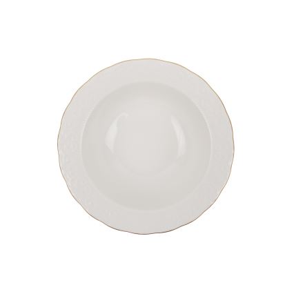 Conjunto de jantar 24 peças branco/dourado/porcelana