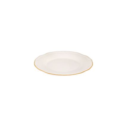 Conjunto de jantar 24 peças branco/dourado/porcelana