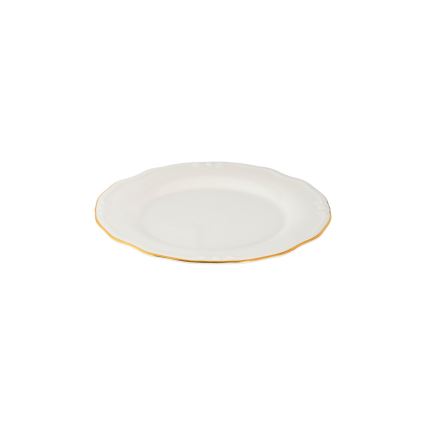 Conjunto de jantar 24 peças branco/dourado/porcelana
