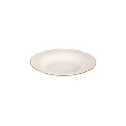 Conjunto de jantar 24 peças branco/dourado/porcelana