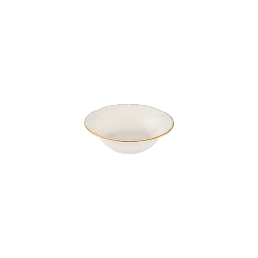 Conjunto de jantar 24 peças branco/dourado/porcelana