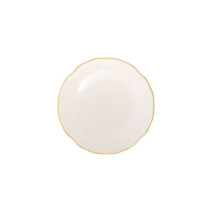Conjunto de jantar 24 peças branco/dourado/porcelana