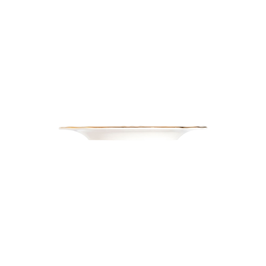 Conjunto de jantar 24 peças branco/dourado/porcelana