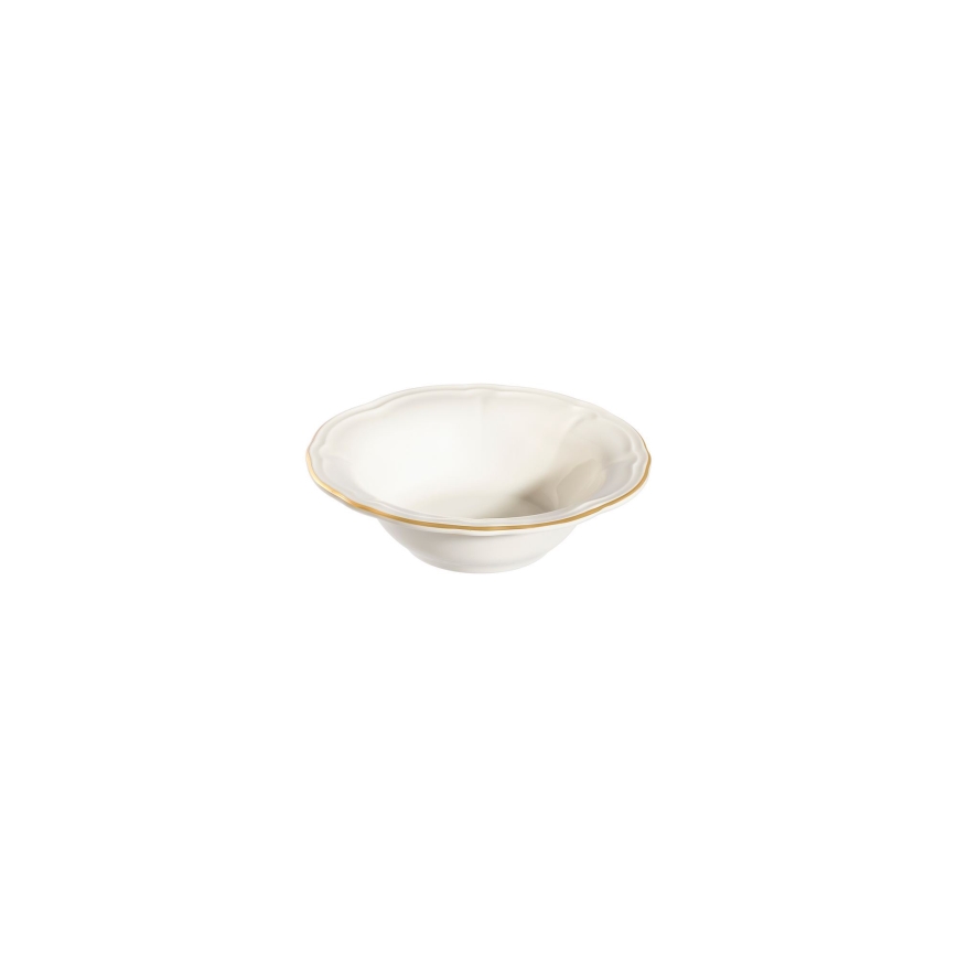 Conjunto de jantar 24 peças branco/dourado/porcelana