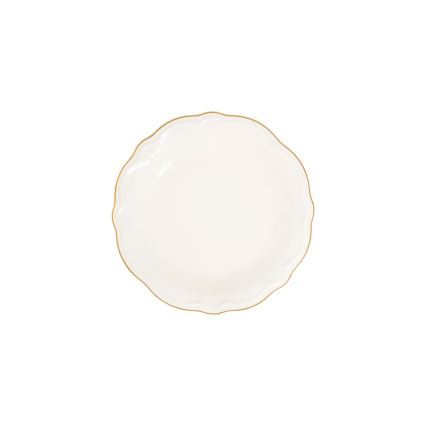 Conjunto de jantar 24 peças branco/dourado/porcelana