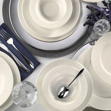 Conjunto de jantar 24 peças branco/porcelana