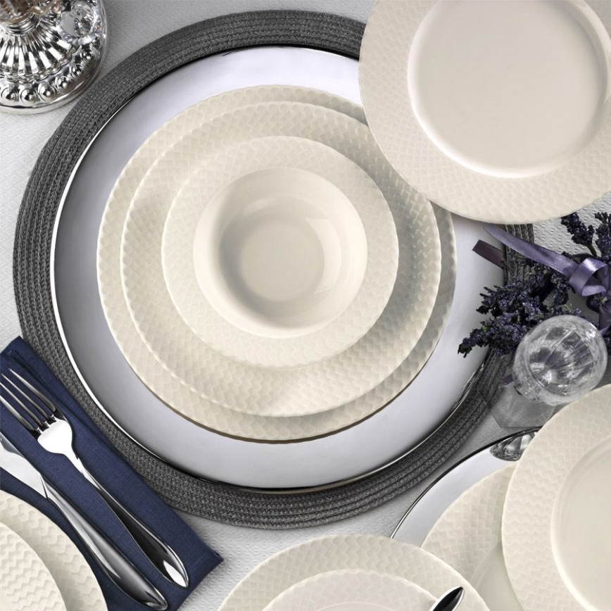 Conjunto de jantar 24 peças branco/porcelana