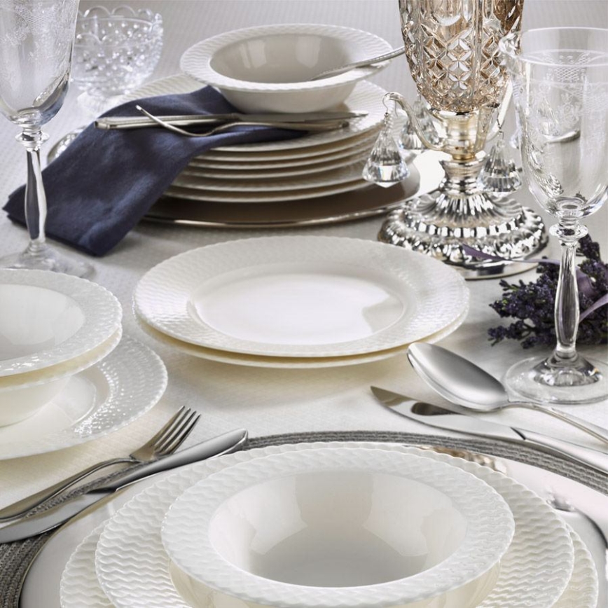 Conjunto de jantar 24 peças branco/porcelana