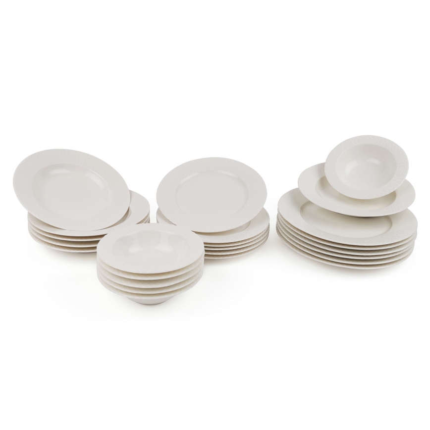 Conjunto de jantar 24 peças branco/porcelana