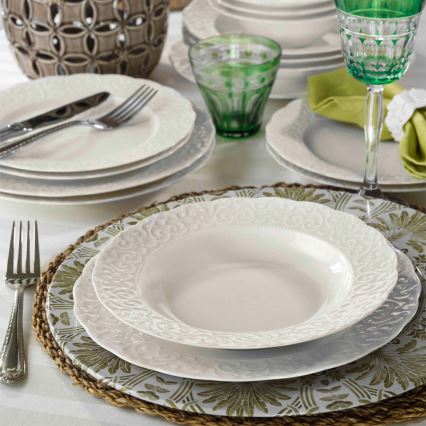 Conjunto de jantar 24 peças branco/porcelana