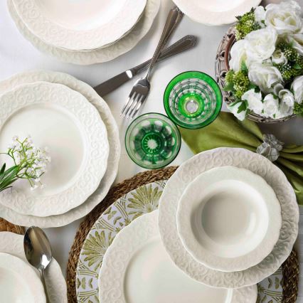 Conjunto de jantar 24 peças branco/porcelana