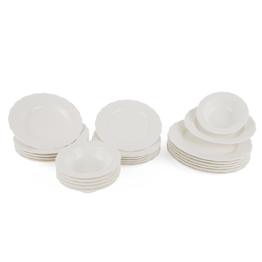Conjunto de jantar 24 peças branco/porcelana