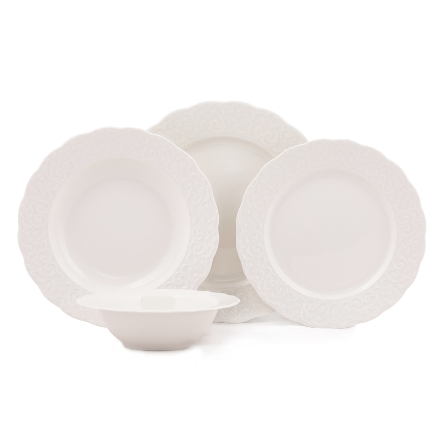 Conjunto de jantar 24 peças branco/porcelana