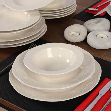 Conjunto de jantar 24 peças branco/porcelana