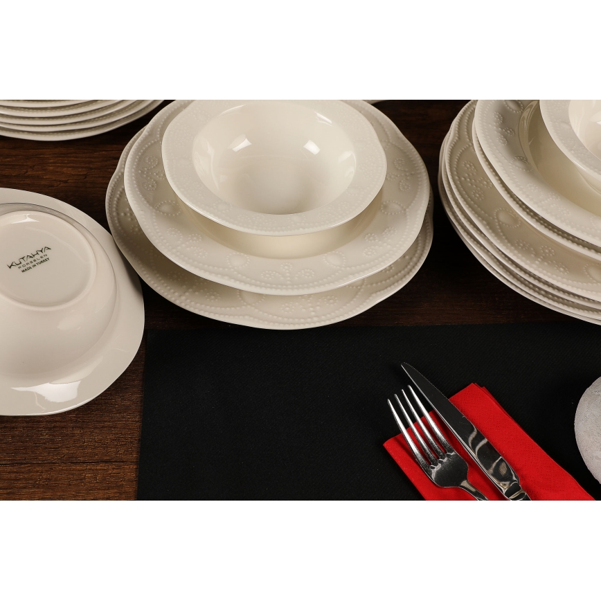Conjunto de jantar 24 peças branco/porcelana