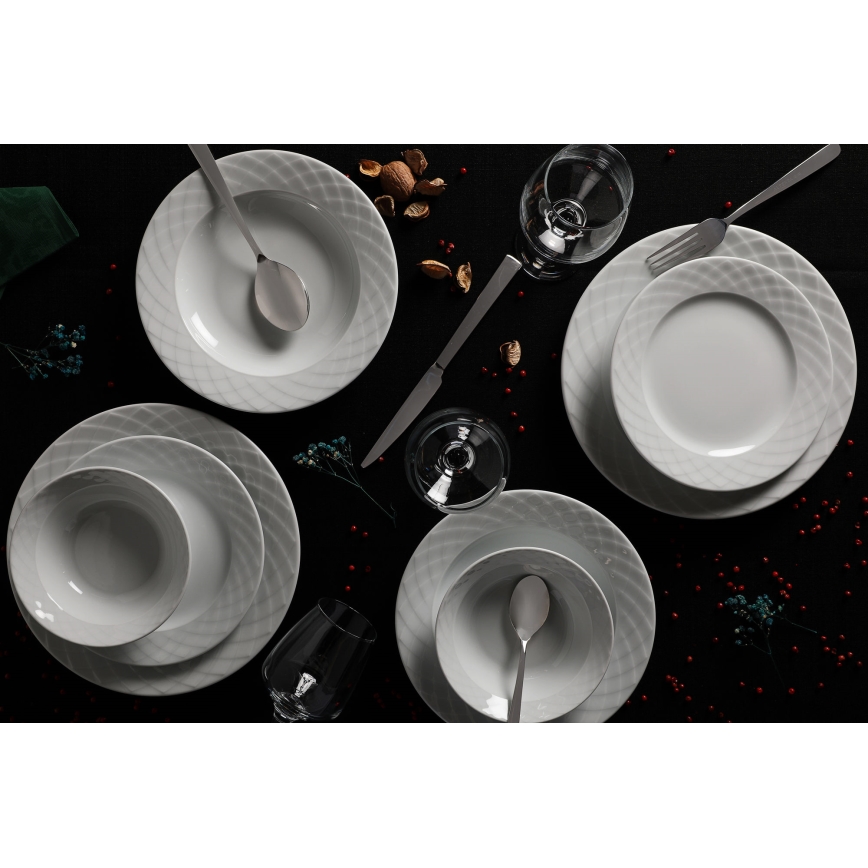 Conjunto de jantar 24 peças branco/porcelana